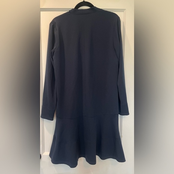 Tibi Navy Savannah Tie Neck Dress Size 4 missing metal clips - Picture 6 of 14